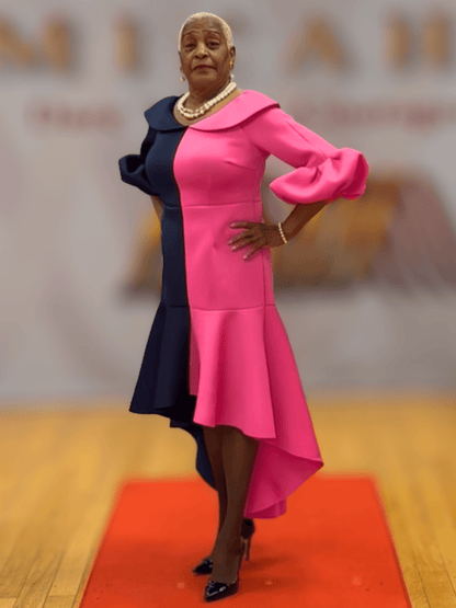 Dramatic Flounce Sleeve Midi Dress