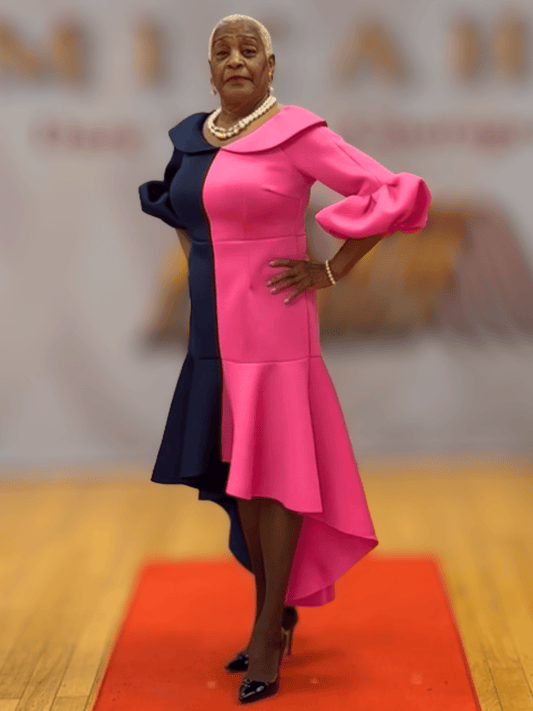 Dramatic Flounce Sleeve Midi Dress