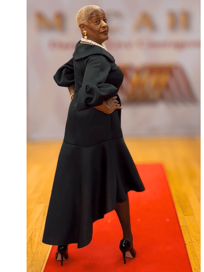 Dramatic Flounce Sleeve Midi Dress