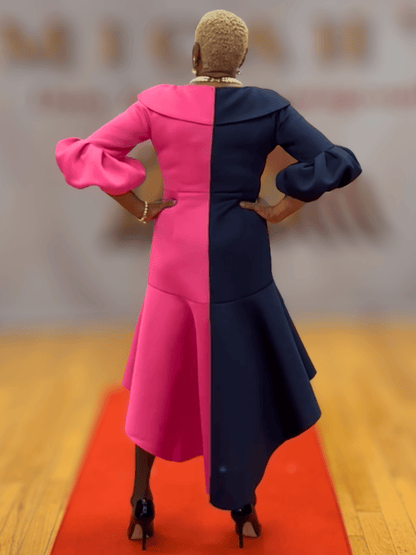 Dramatic Flounce Sleeve Midi Dress