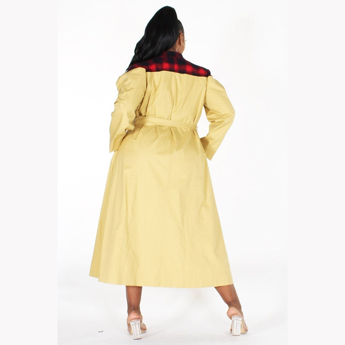 PS Belted Plaid Trench Coat