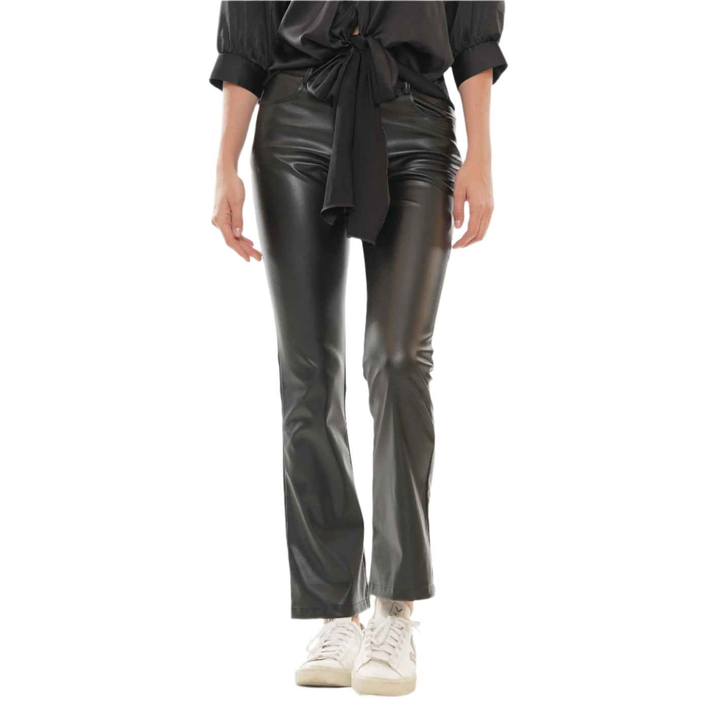 Faux Leather Flare Pants