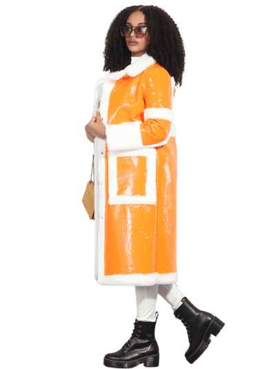Faux Patent Coat