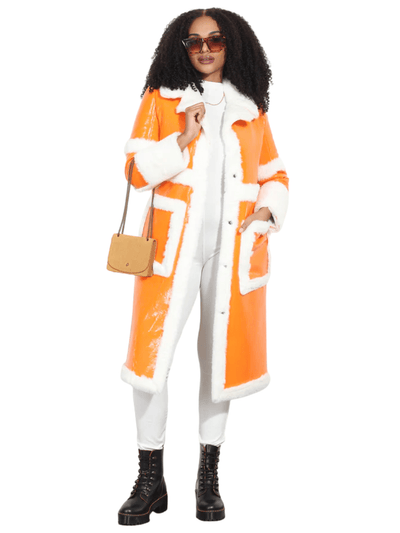 Faux Patent Coat