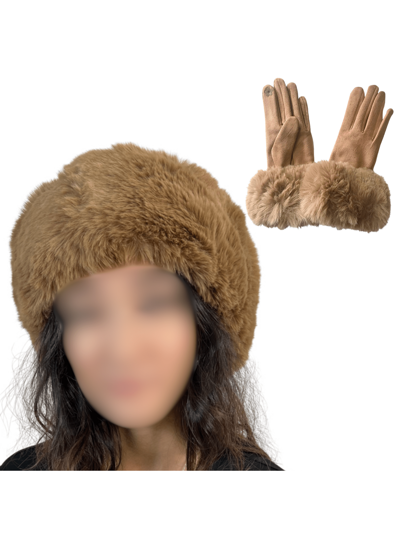 Fur Headband and Glove Set