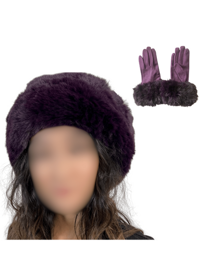 Fur Headband and Glove Set