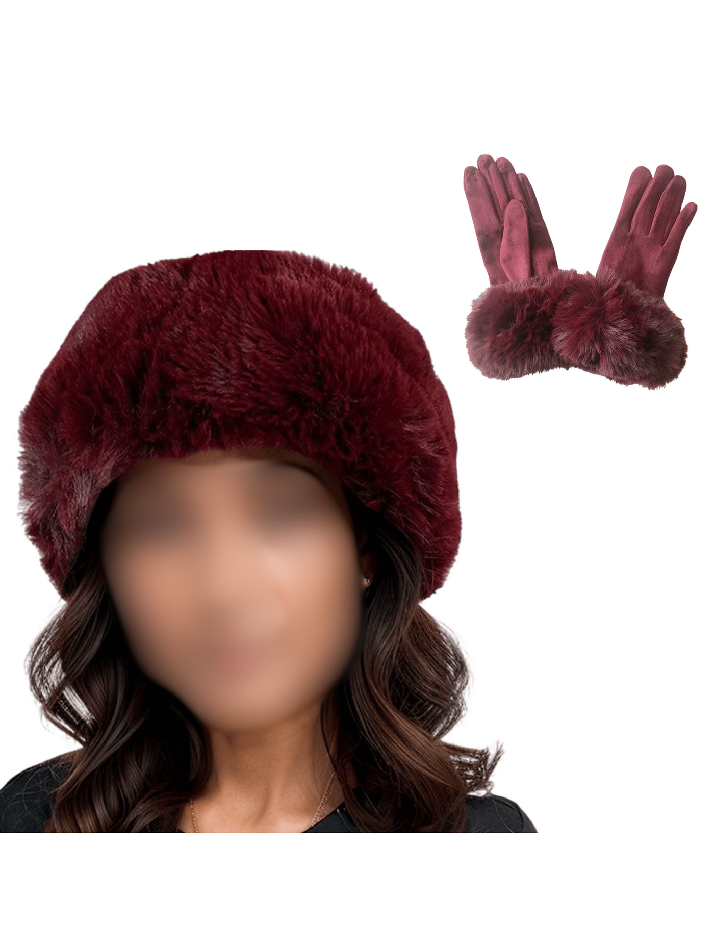 Fur Headband and Glove Set