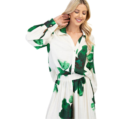 Floral Wide Leg Pant Set