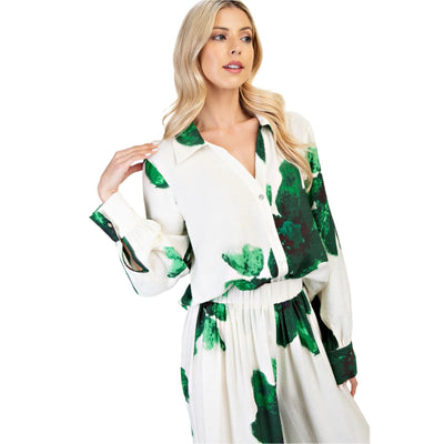 Floral Wide Leg Pant Set