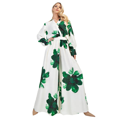 Floral Wide Leg Pant Set