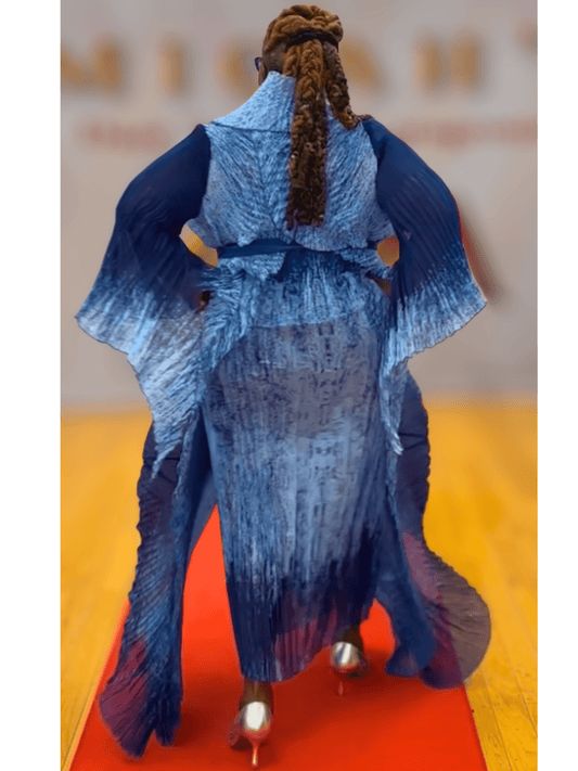 Galaxy Pleated Wrap Dress