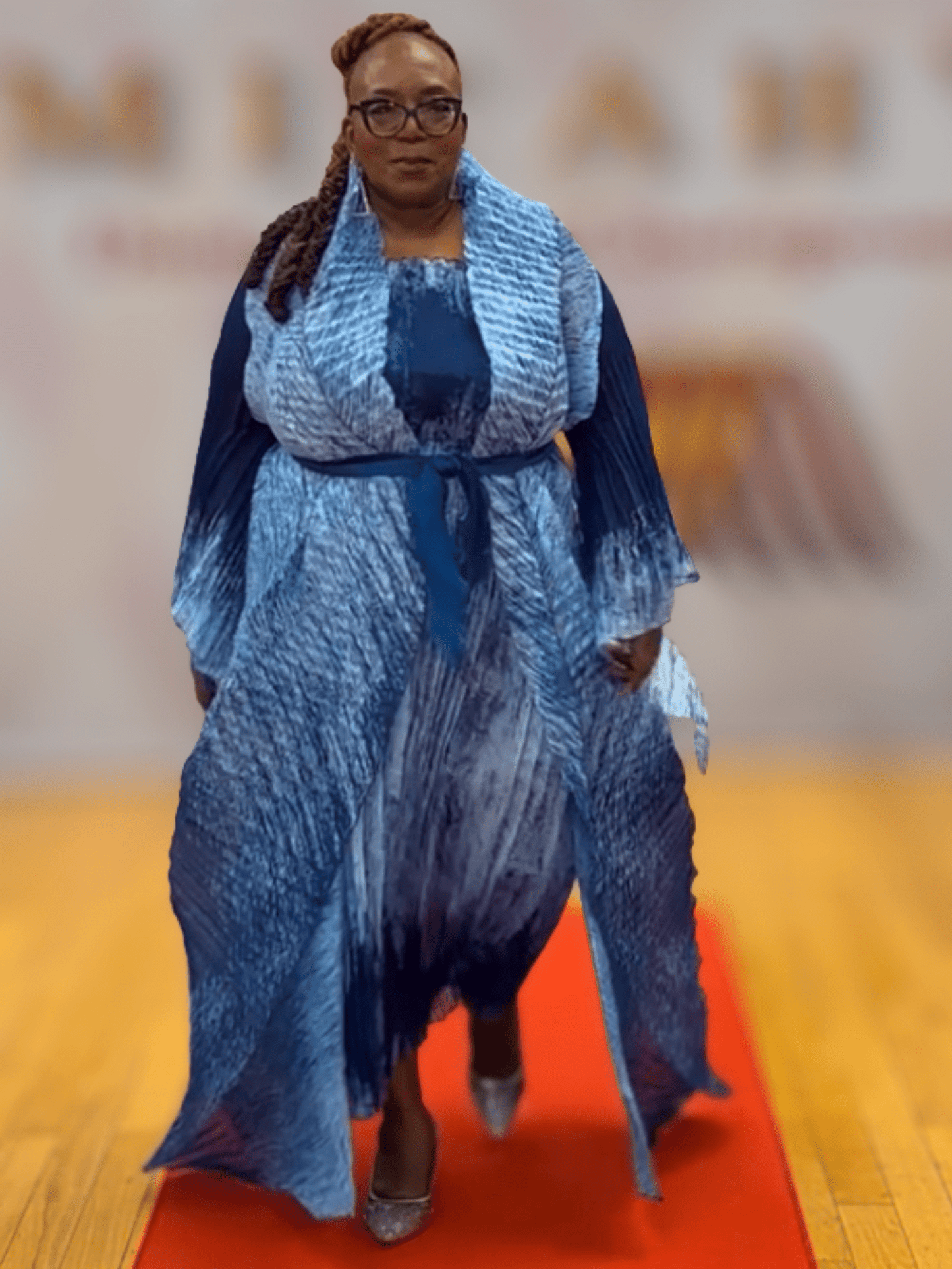 Galaxy Pleated Wrap Dress