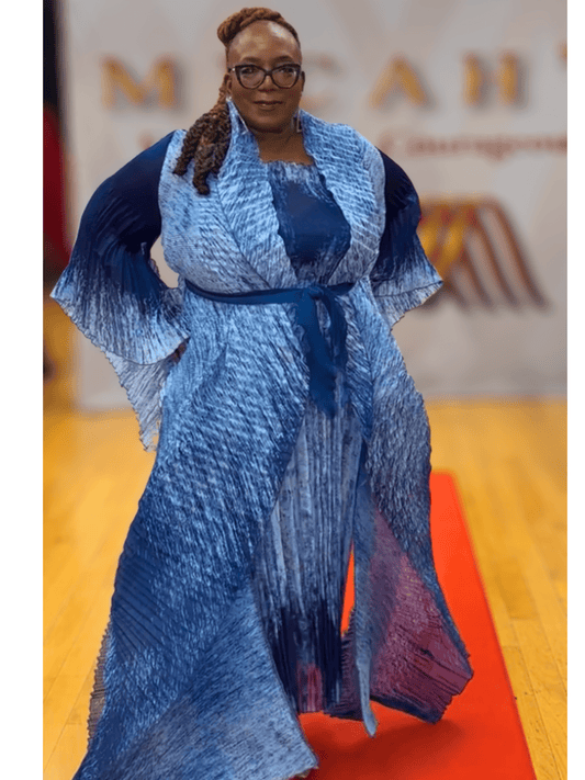 Galaxy Pleated Wrap Dress