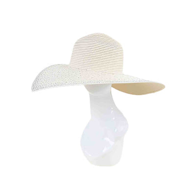Straw Floppy Hat W/Rhinestones