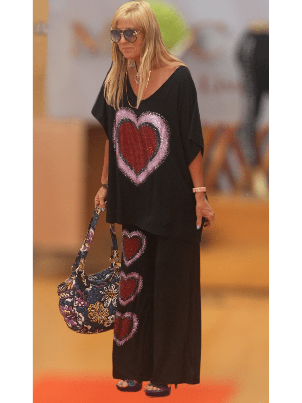 Heart Rhinestone 2pc Pant Set