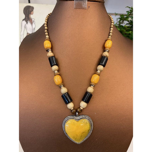 Black/Gold Heart Necklace