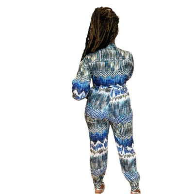 Blue Multi Color Jumpsuit