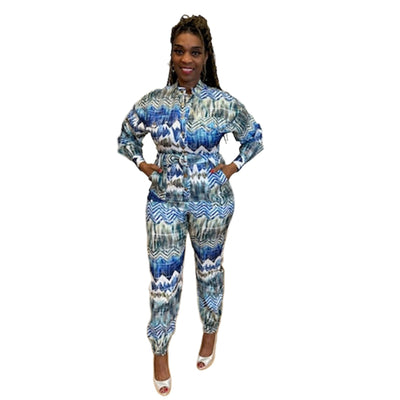 Blue Multi Color Jumpsuit