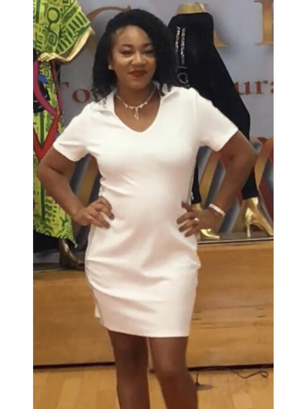 Knit Dress with Side Rhinestones