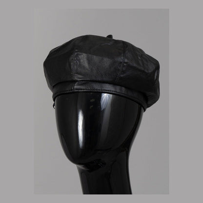 Faux Leather Beret
