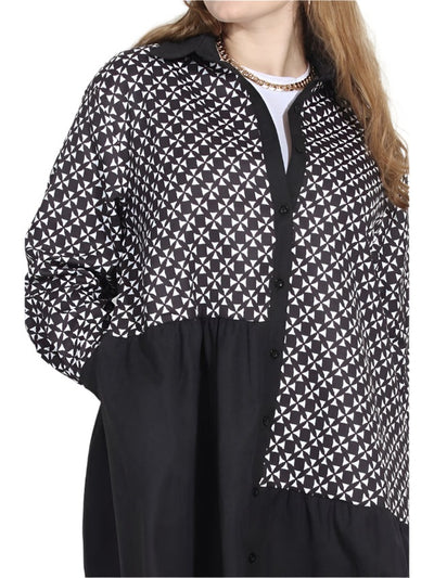 Diamond Print Color-Block Dress