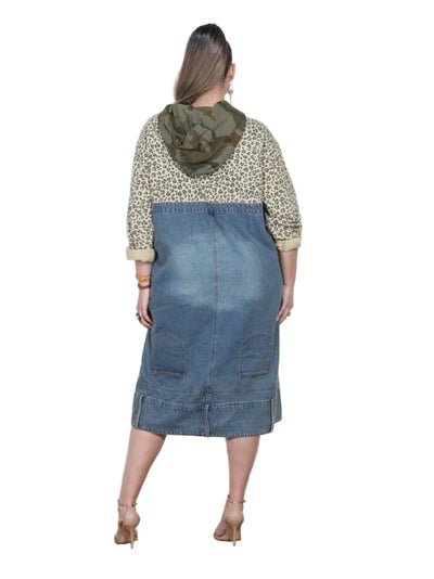 Mix Camo and Denim Dress