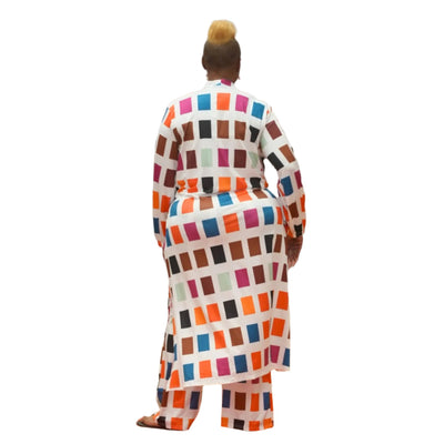 Multi Color Duster Pants Set Plus