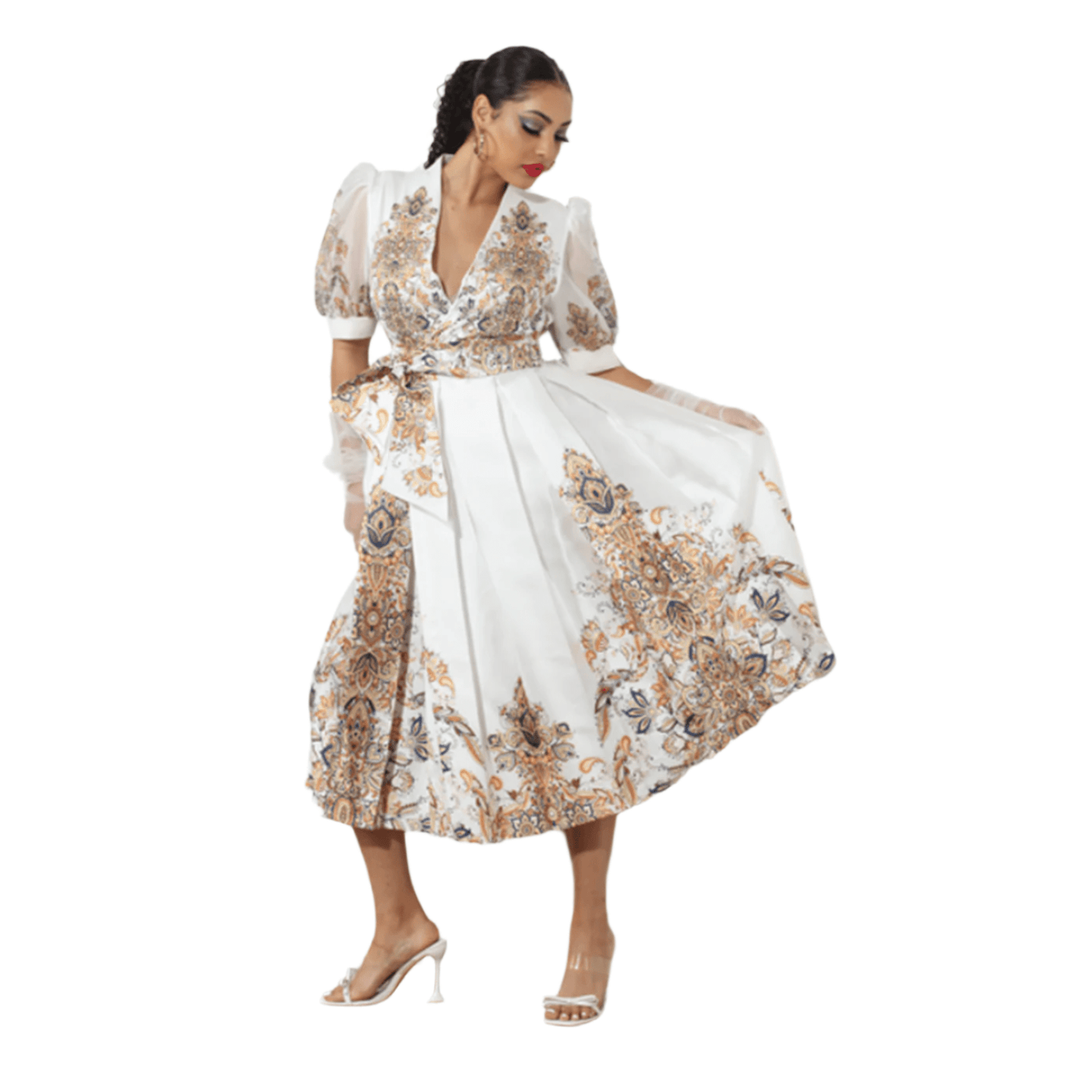 Floral Paisley Wrap Dress