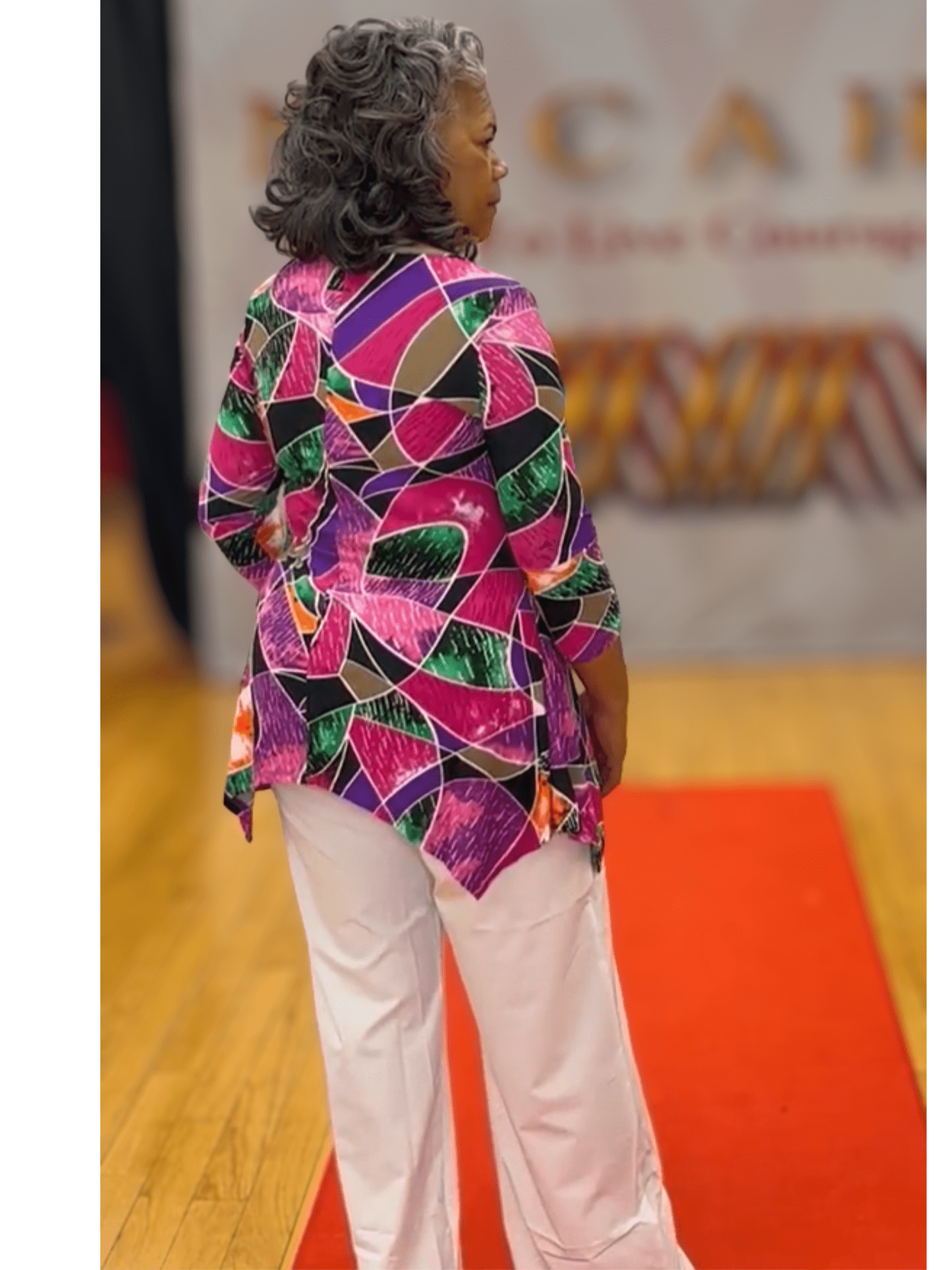 Long Tunic Print Vneck Top