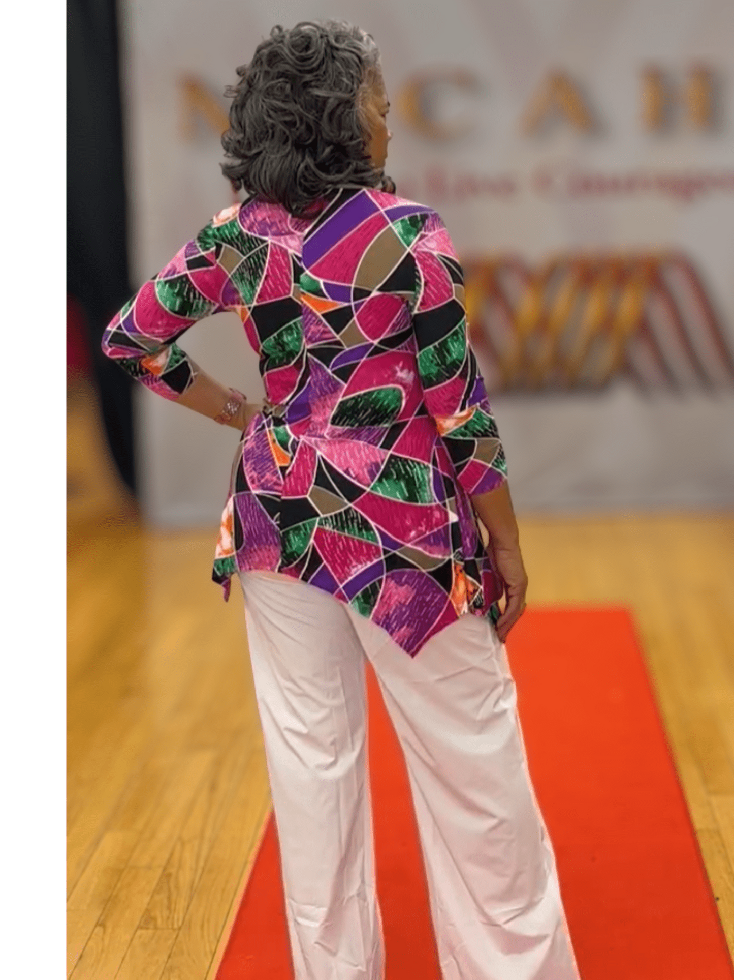 Long Tunic Print Vneck Top