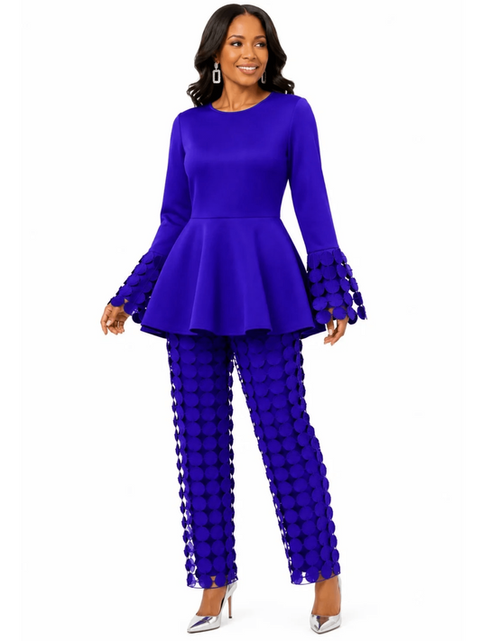 New Dimension Peplum Pant Set