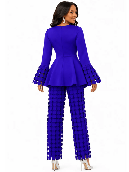 New Dimension Peplum Pant Set