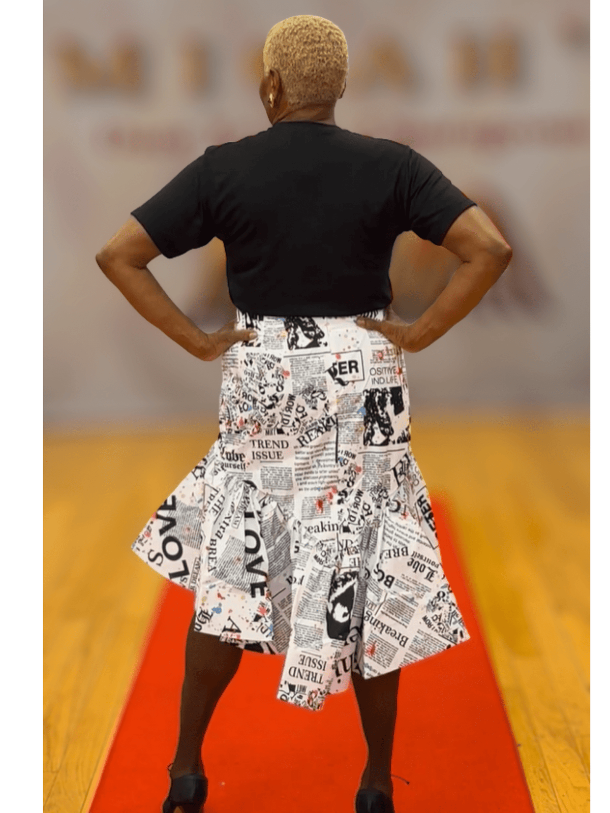 Ruffle Hem High-low Skirt