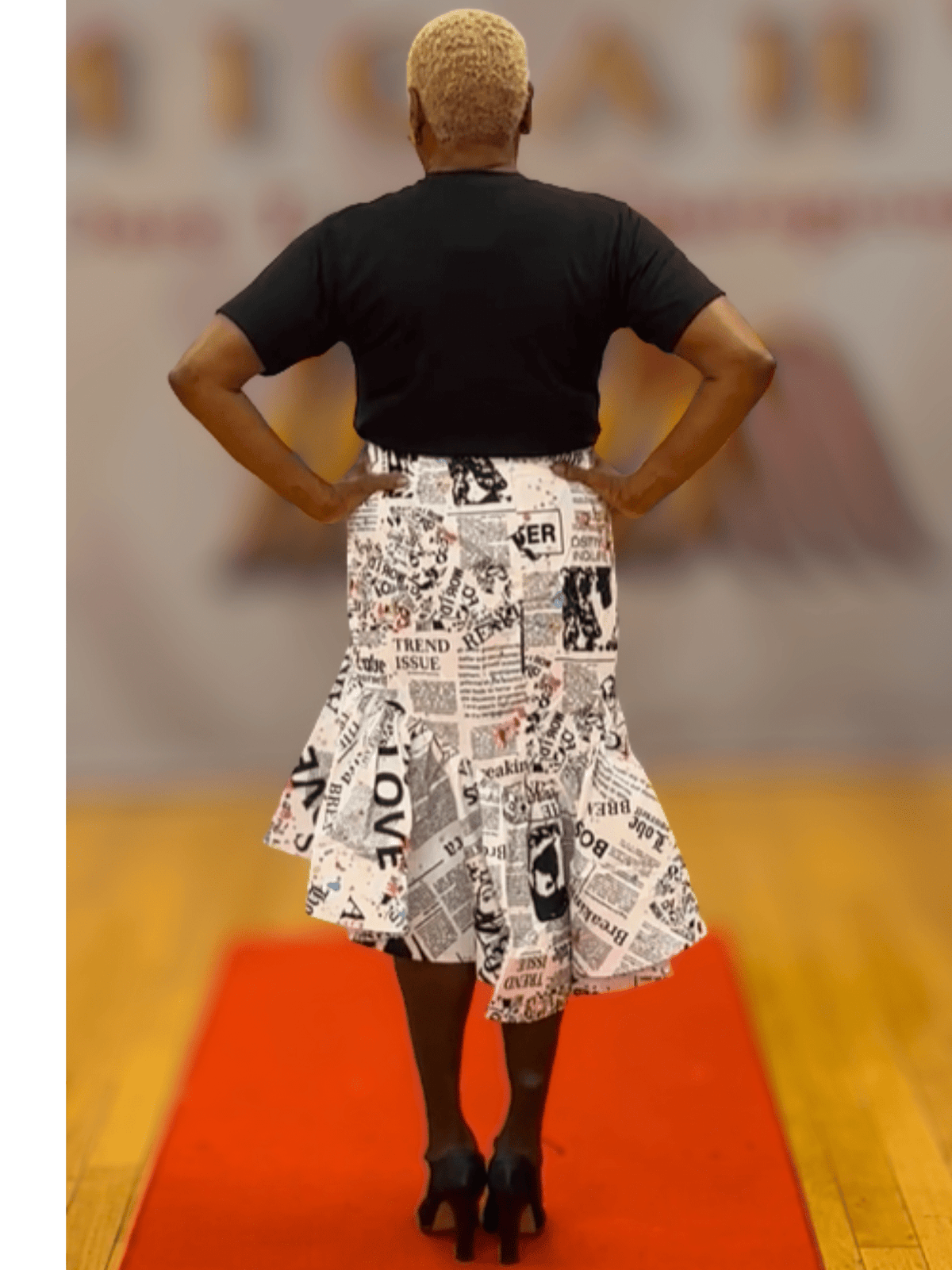 Ruffle Hem High-low Skirt