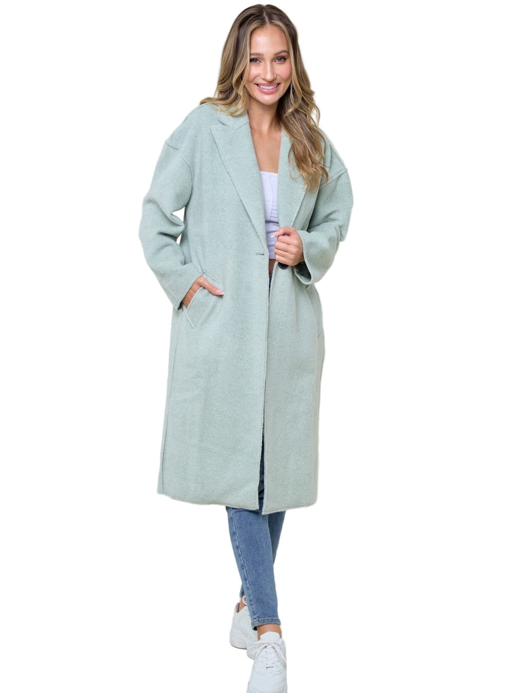 Wool Blend Buttoned Jacket
