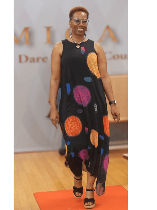 Print Long Sleeveless Dress