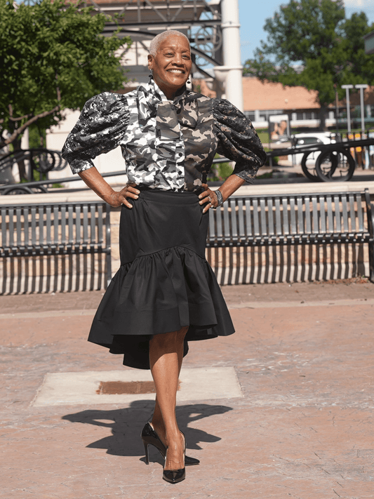 Puff Sleeve Tie Top