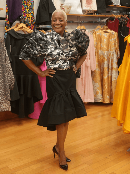 Puff Sleeve Tie Top