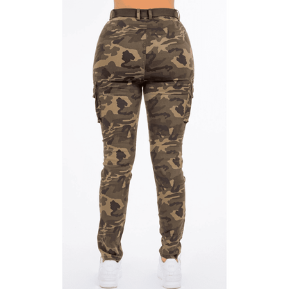 High Rise Camo Cargo Skinny Pants