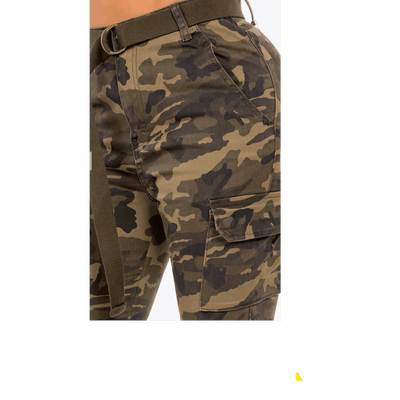 High Rise Camo Cargo Skinny Pants