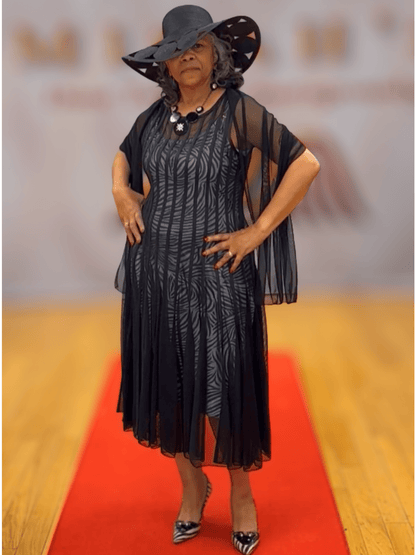 Ribbed Mesh Dress