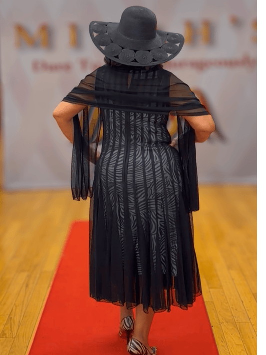 Ribbed Mesh Dress