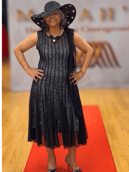 Ribbed Mesh Dress
