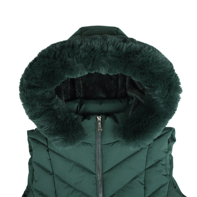 Hooded Sleeveless Sherpa Puffer Vest