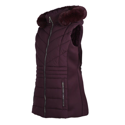 Hooded Sleeveless Sherpa Puffer Vest