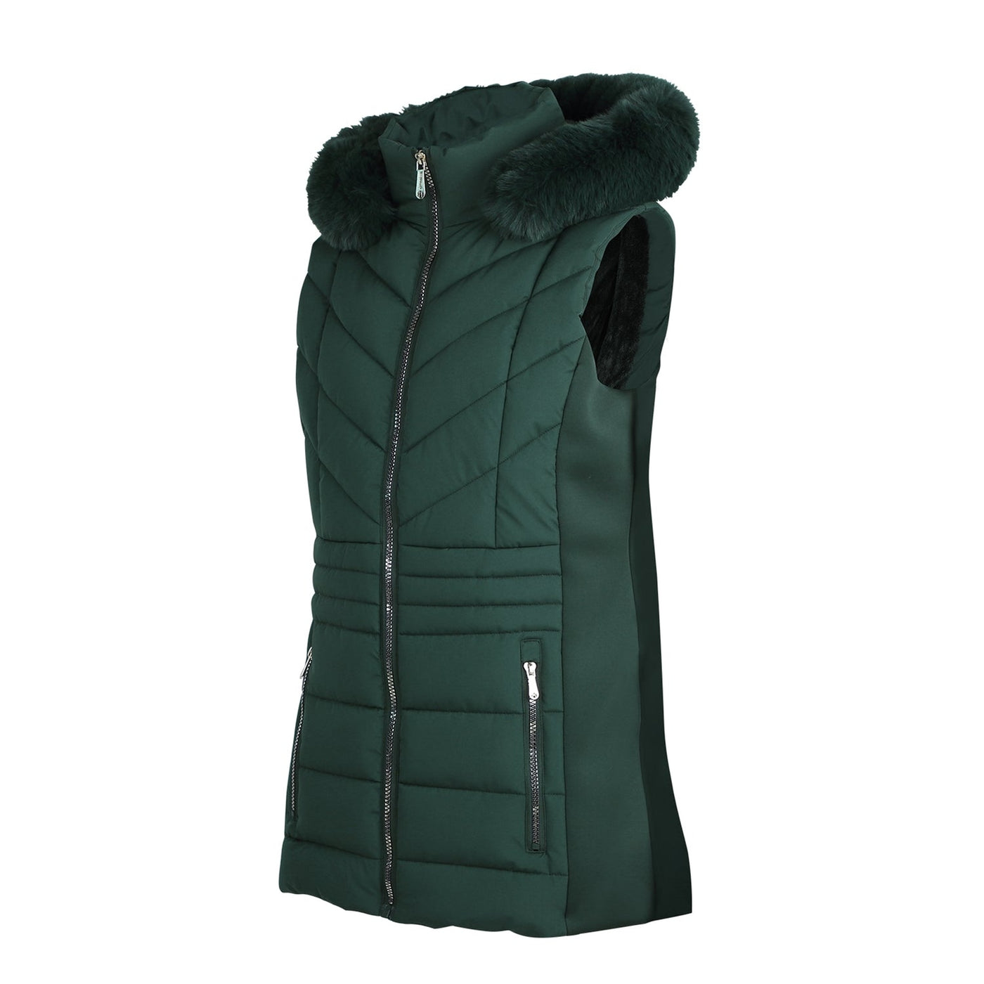 Hooded Sleeveless Sherpa Puffer Vest