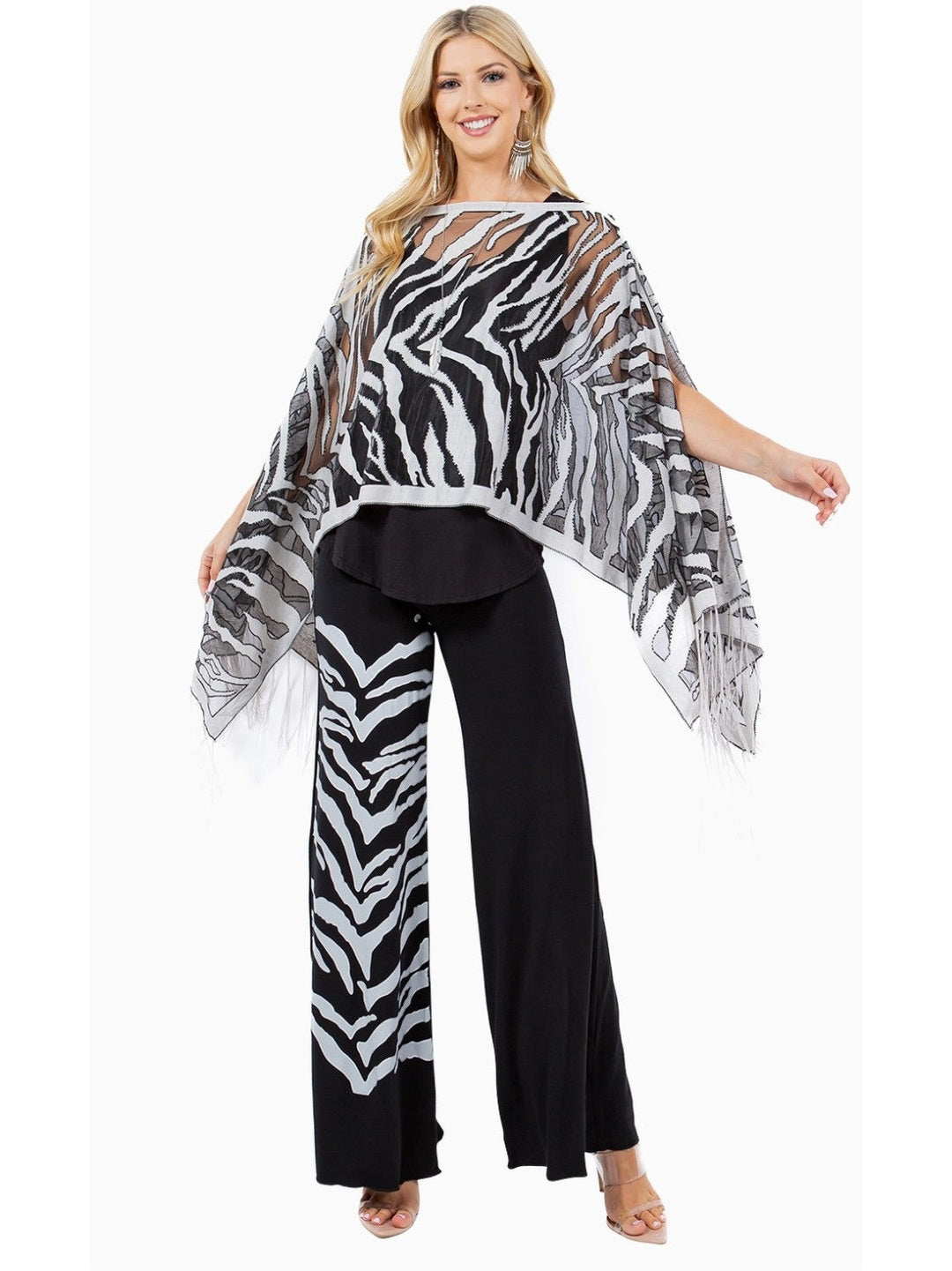 Tiger 7-Way Scarf Palazzo Set
