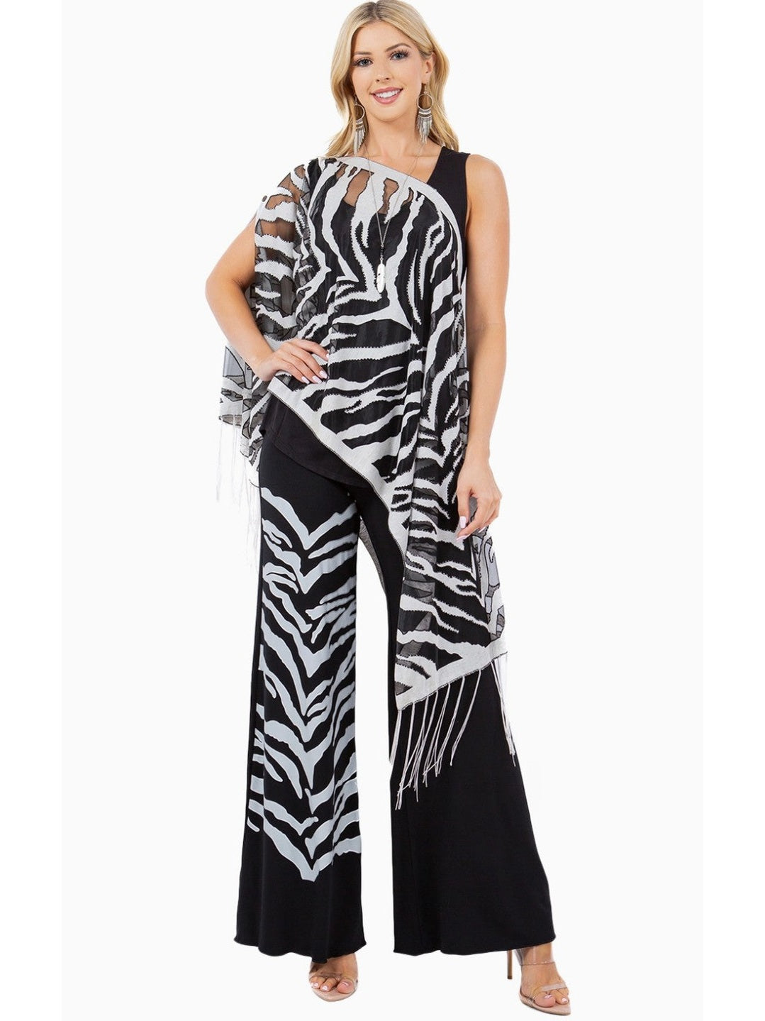Tiger 7-Way Scarf Palazzo Set