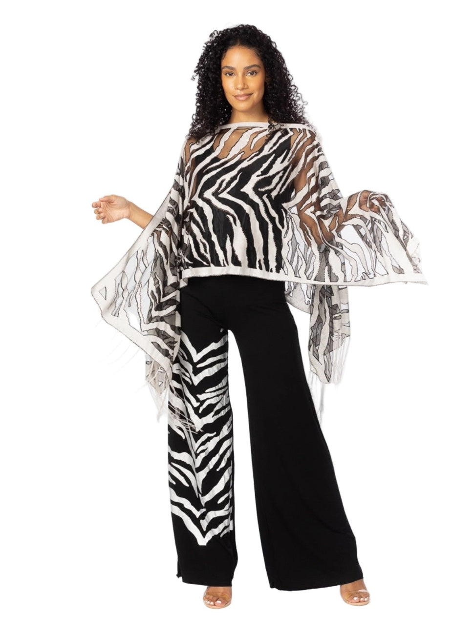 Tiger 7-Way Scarf Palazzo Set