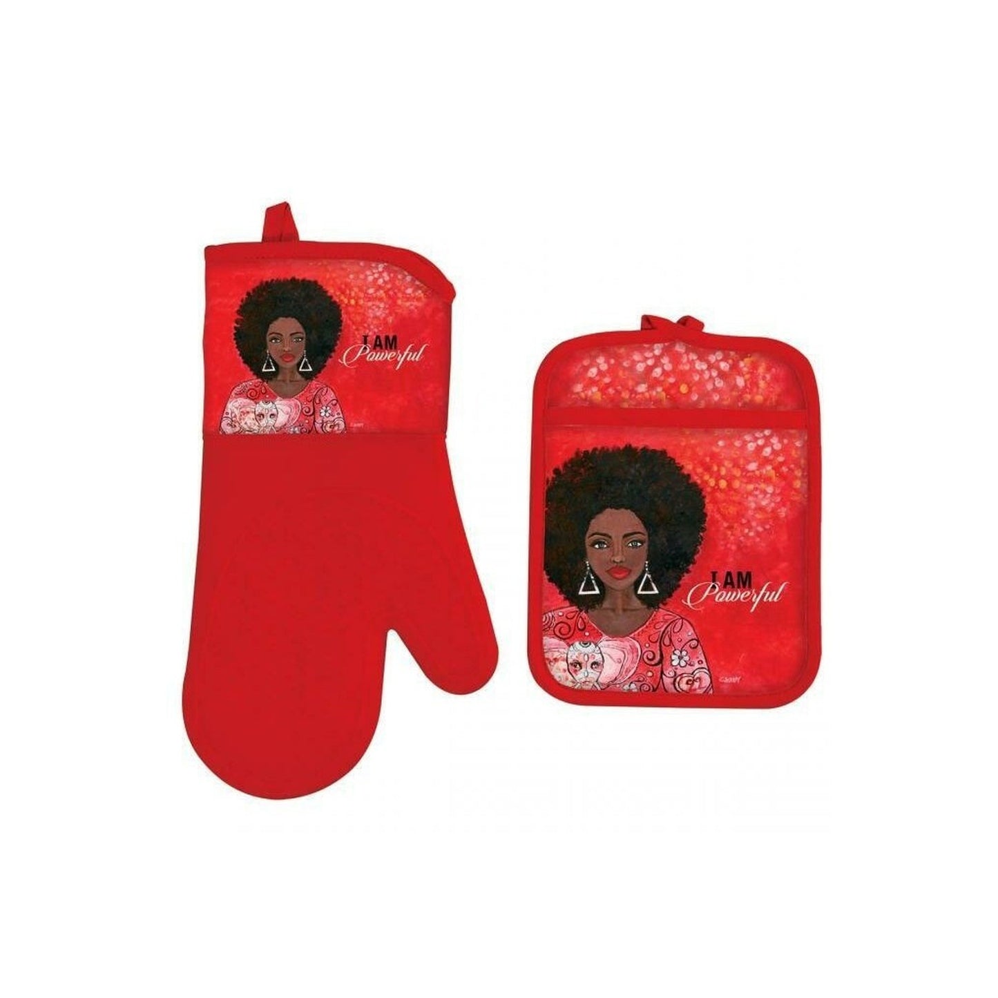 Afro Oven Mitt and Pot Holders